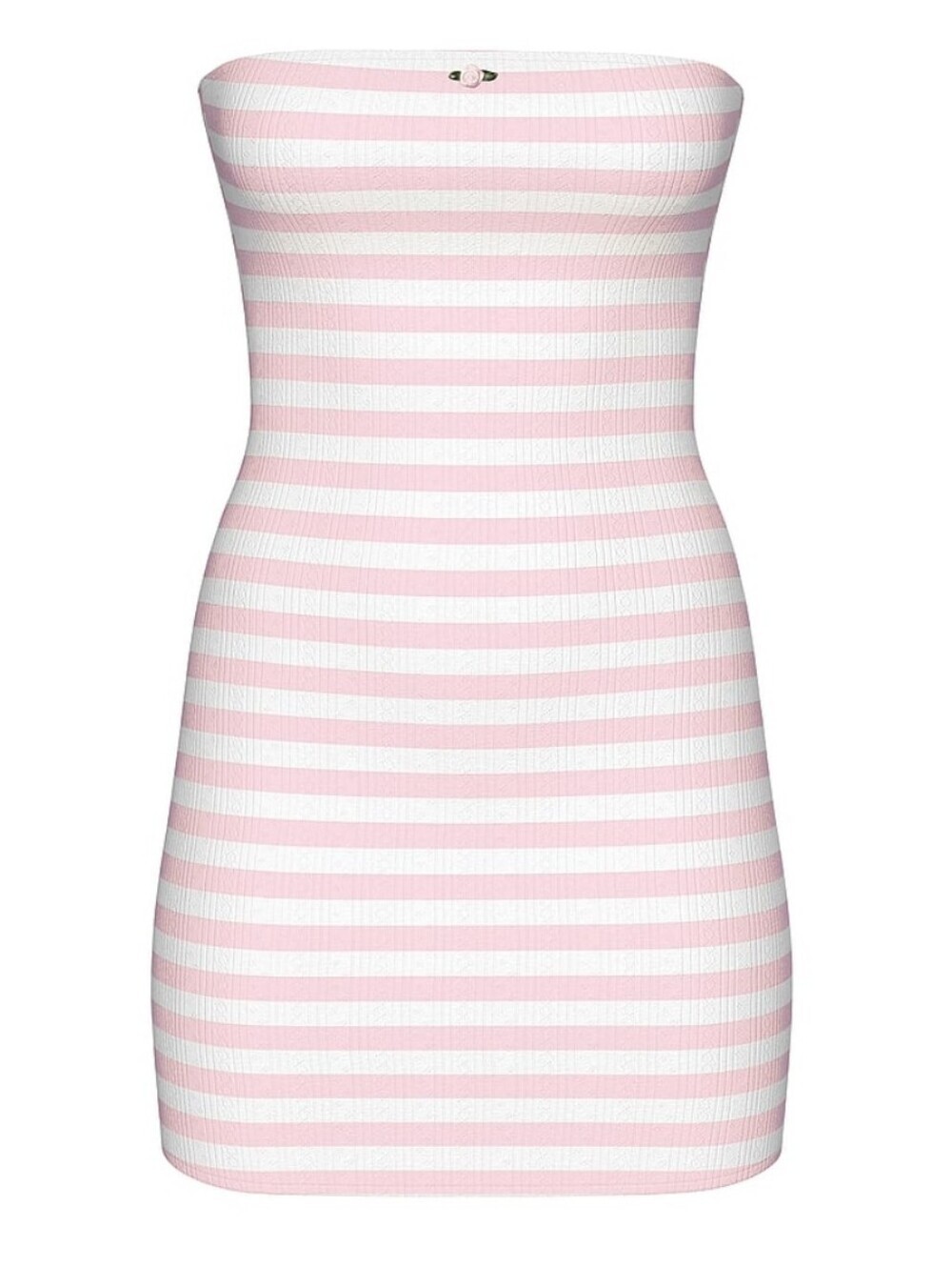 PINK By FRANKIES BIKINIS Inez Dress Azalea Stripe Pink & White Rose NEW SMALL